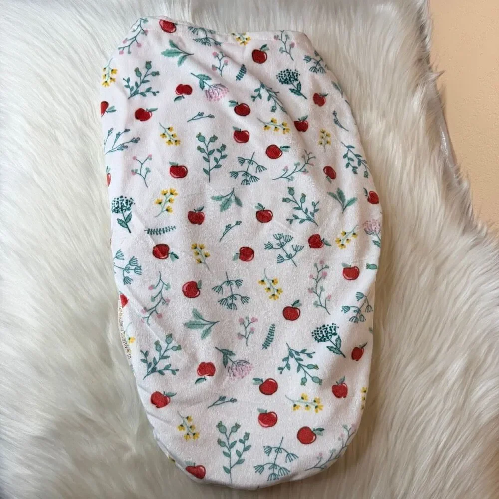 Blankets & Beyond Collection Swaddle Bag with Red Apple Print 0-3 Months